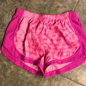Hot pink Nike running shorts